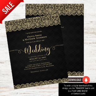 BUDGET Black Gold Lace Élégante Mariage