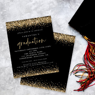 Budget Black Gold Parties scintillant 2024 Invitat