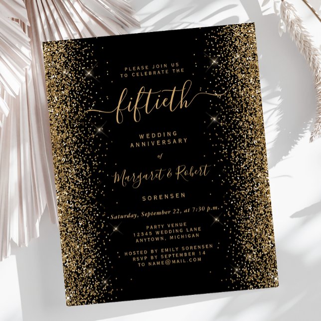 Budget Black Gold Parties scintillant 50e annivers (Créateur téléchargé)