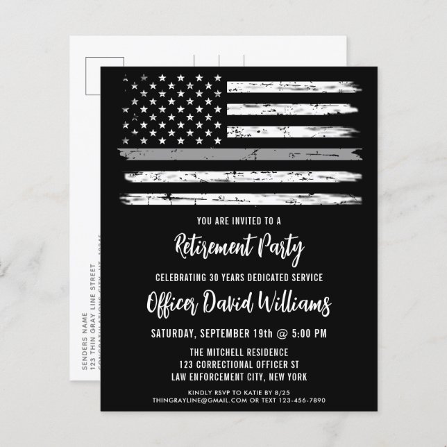 Budget Black Grey Agent correctionnel Retraite (Devant / Derrière)