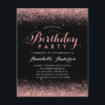 Budget Black Hot Rose Parties scintillant N'import<br><div class="desc">Glam moderne Black Blush Hot Pink Parties scintillant Sparkle Élégant Script Calligraphie Tout âge Anniversaire Invitation</div>