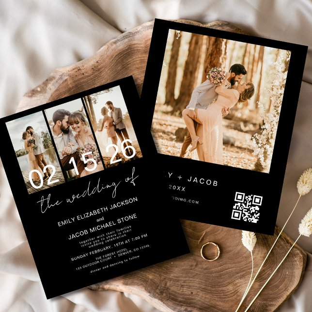 Budget Black Le Mariage de Photo Code QR (Créateur téléchargé)