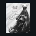 Budget Black Parties scintillant robe douce 16 Inv<br><div class="desc">Budget Silver Black Parties scintillant Étincelle Robe Princesse Sweet 16 Invitation</div>