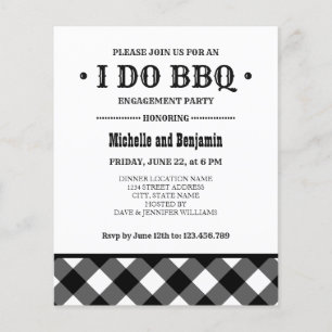 BUDGET Black Plaid I DO BBQ Engagement Party