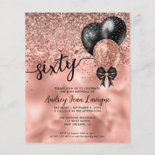 Budget Black Rose Gold Balloon Bow 60e anniversair