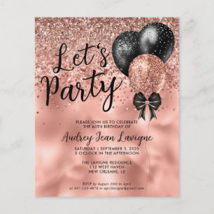 Budget Black Rose Gold Balloon Lets Fête Anniversa