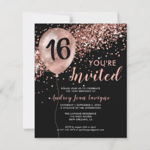 Budget Black Rose Gold Balloon Sweet 16e anniversa