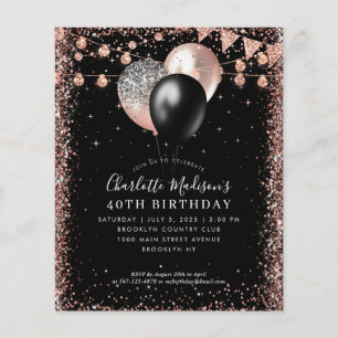 Budget Black Rose Gold Parties scintillant Balloon