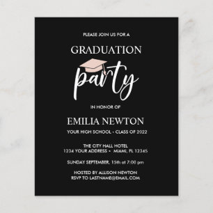 Budget Black Tassel Graduation Cap Blush Party