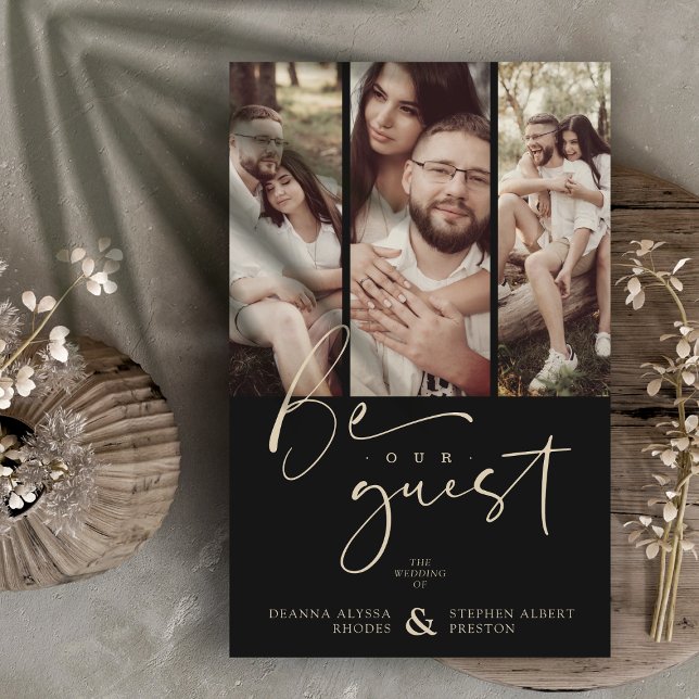 Budget Black tendance Collage Mariage 3 Photos (Créateur téléchargé)