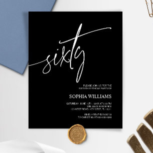 Budget Black & White 60e anniversaire Invitation