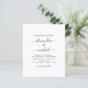 Budget Black White Mariage Typographie moderne