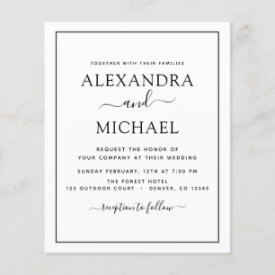 Budget Black White Mariage Typographie moderne