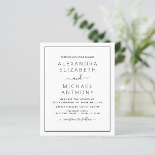 Budget Black White Mariage Typographie moderne