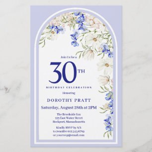 Budget Blanc Bleu Floral 30e anniversaire Invitati