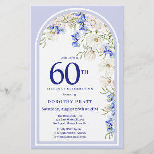 Budget Blanc Bleu Floral 60e Anniversaire Invitati