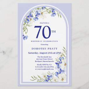 Budget Blanc Bleu Floral 70e anniversaire Invitati