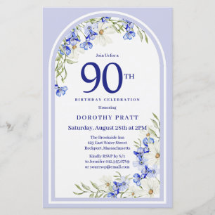 Budget Blanc Bleu Floral 90e anniversaire Invitati