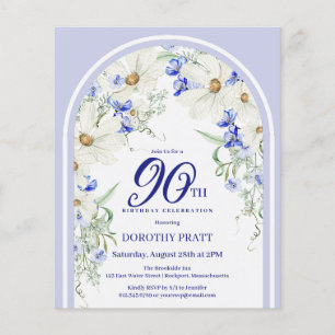Budget Blanc Bleu Floral 90e anniversaire Invitati