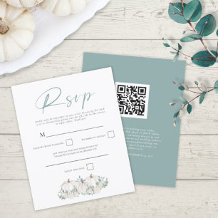 Budget Blanc Citrouilles QR Code Mariage RSVP