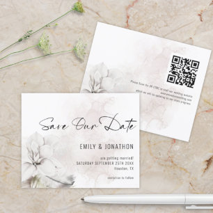 Budget Blanc Flores Mariage QR Code Enregistrer no