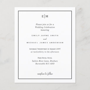 Budget Blanc Noir Moderne Simple Elégant Mariage