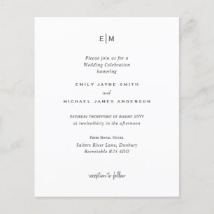 Budget Blanc Noir Moderne Simple Elégant Mariage