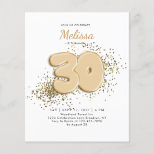 BUDGET Blanc Or 30e Ballons Confetti Anniversaire