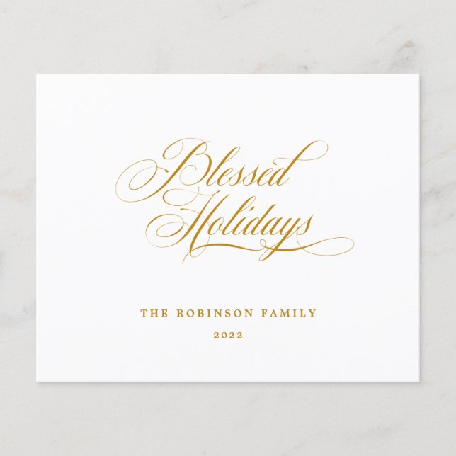 Budget Blessed Holidays Gold Script Typographie (Devant)