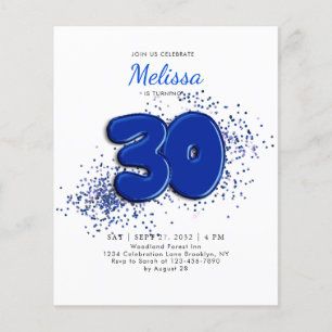 BUDGET Bleu Ballons Confettis Anniversaire Adulte