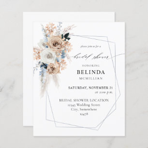 Budget Bleu & Beige Boho Fête des mariées Florale