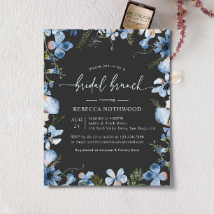 Budget Bleu Bridal Brunch Invitation au charbon