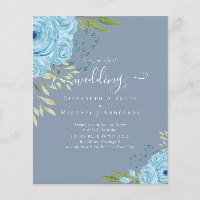 BUDGET Bleu Dusty Budget Mariage Rose (Devant)