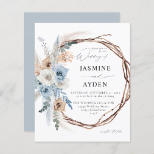 Budget bleu et beige Boho Floral Mariage B