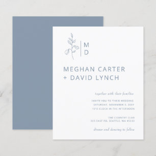 Budget Bleu Faire-part de mariage de monographie b