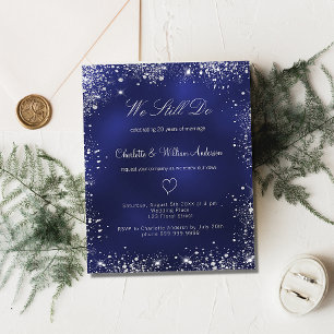 Budget bleu marine argent voeu invitation de renou