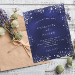 Budget bleu marine parties scintillant argent fair<br><div class="desc">Un arrière - plan bleu marine,  décoré avec de la poussière de parties scintillant en faux argent. La couleur bleue est inégale. Personnalisez et ajoutez vos noms et détails.</div>