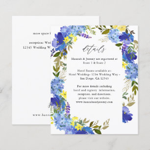 Budget bleu violet et jaune Détails floraux