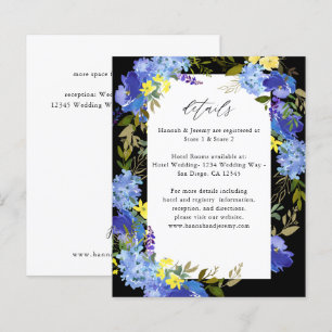 Budget Bleu Violet & Jaune Détails Floraux - Noir