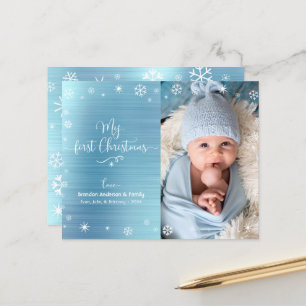 Budget Blue 1st Holiday Baby Photo Snowflakes Cart