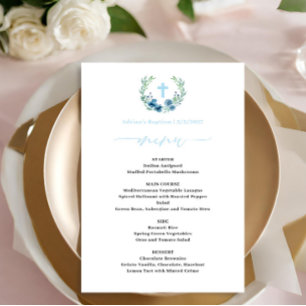 Budget Blue Boy Floral Wreath Baptiser Menu