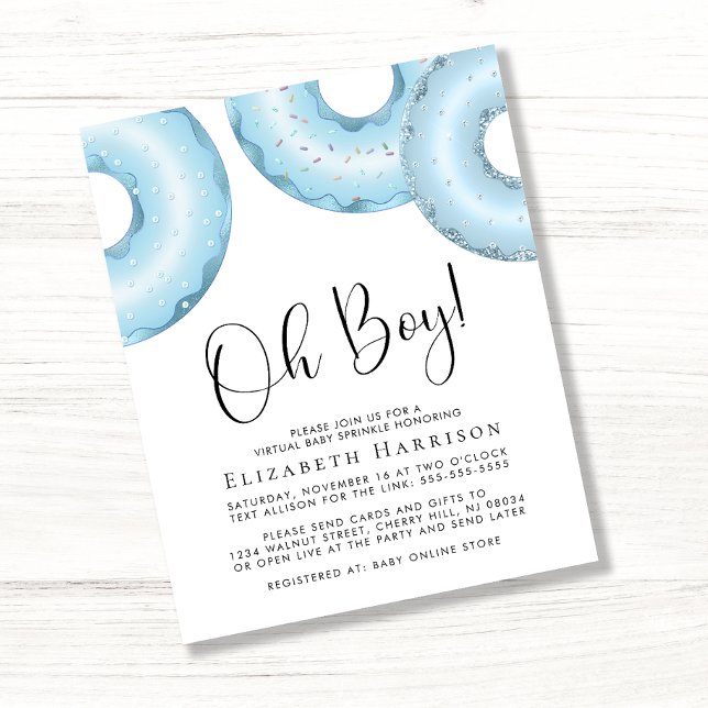 Budget Blue Donuts Oh Boy Virtual Sprinkle Invitat (Créateur téléchargé)