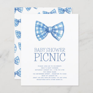 Budget Blue En vichy Bow Cravate Baby shower Pique
