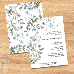 Budget Blue Fleur sauvage Homeschool Grad Invitati