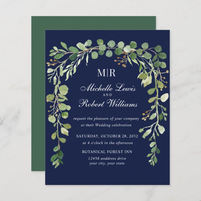 BUDGET Blue FLORAL Arche été Printemps mariage (Devant / Derrière)