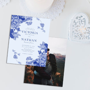 Budget Blue Floral Chinoiserie Chic Photo Mariage