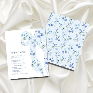 BUDGET Blue Floral She's Tying Knot Fête des marié
