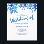 Budget Blue Floral Wedding Invitations<br><div class="desc">Invitation vos invités à célébrer votre jour de mariage,  avec ces élégantes invitations de mariage bleu floral. Avec un arrière - plan blanc classique,  un éventail de fleurs roses et une élégante modèle mariage,  il est facile de customiser.</div>