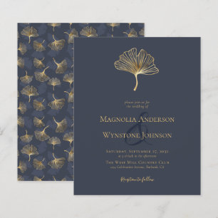 Budget Blue Gold Foil Élégante invitation de maria
