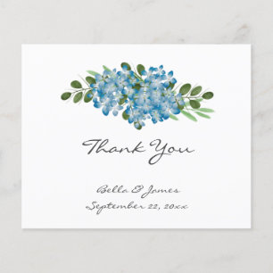 Budget Blue Hydrangea Mariage Carte de remerciemen
